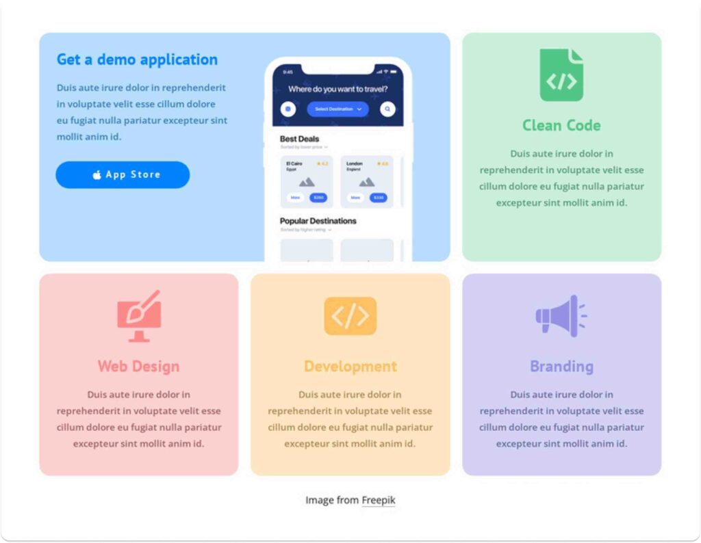 grid structure in designing a one-pager