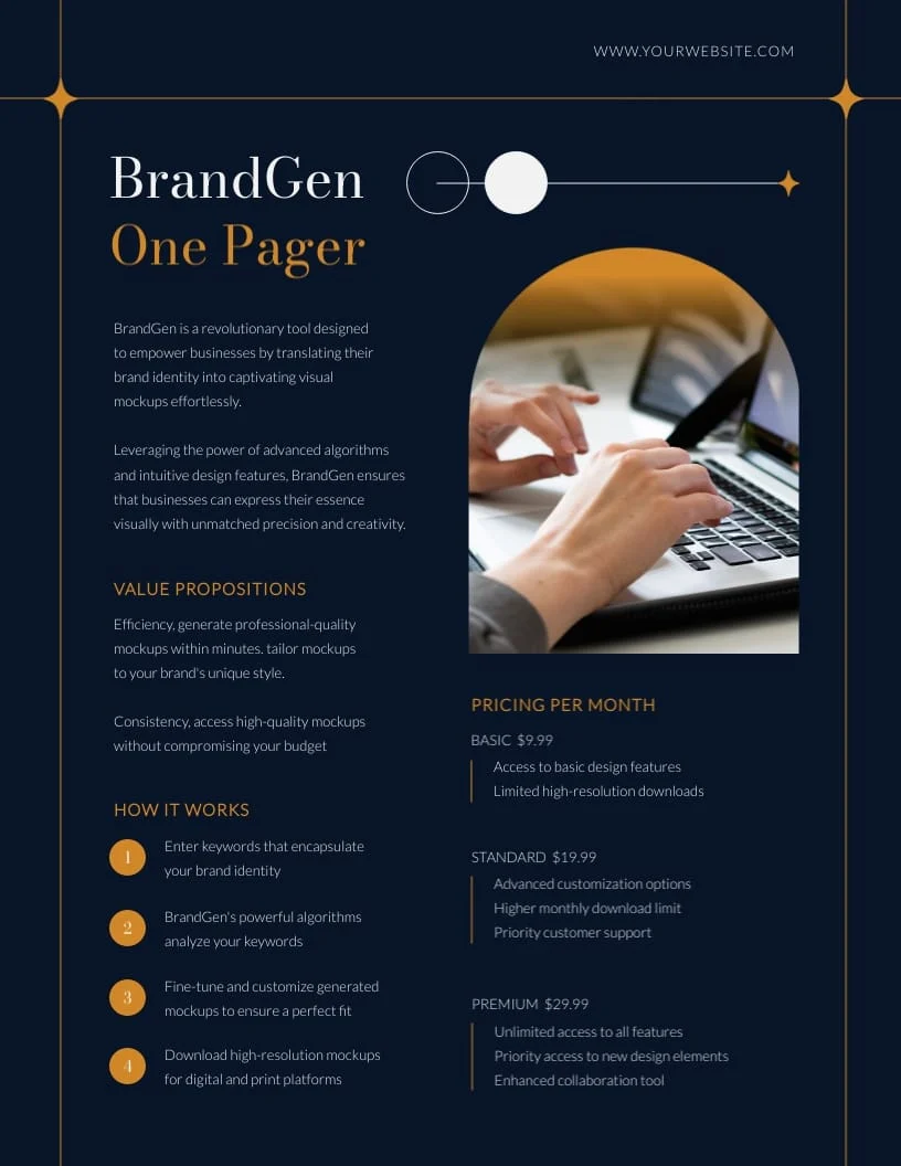 SaaS Product One Pager Template by Visme