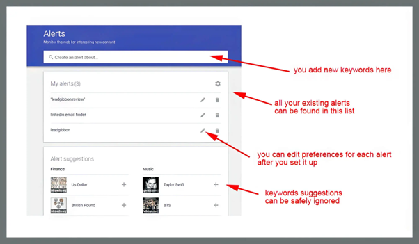 Set Google Alerts to track mentions and quickly manage your online presence