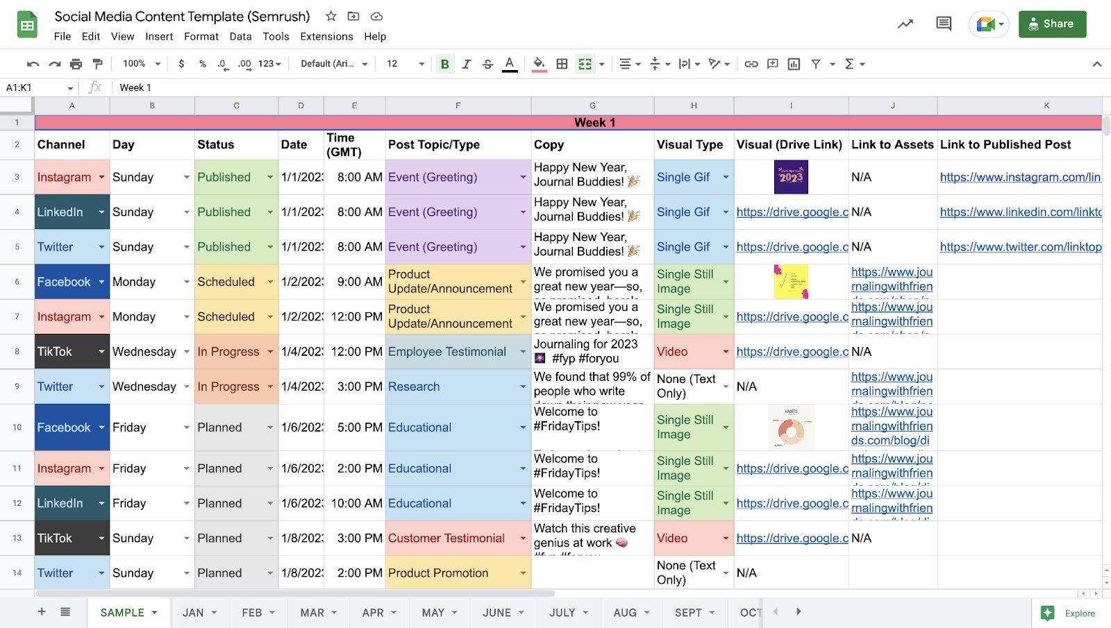 Create a Content Calendar