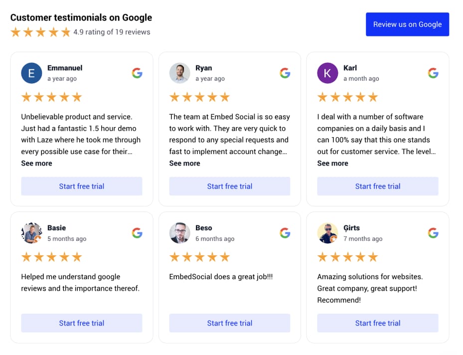 Reviews from Vendors and Partner