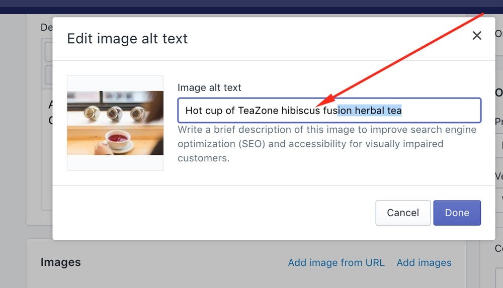 Add alt text to images