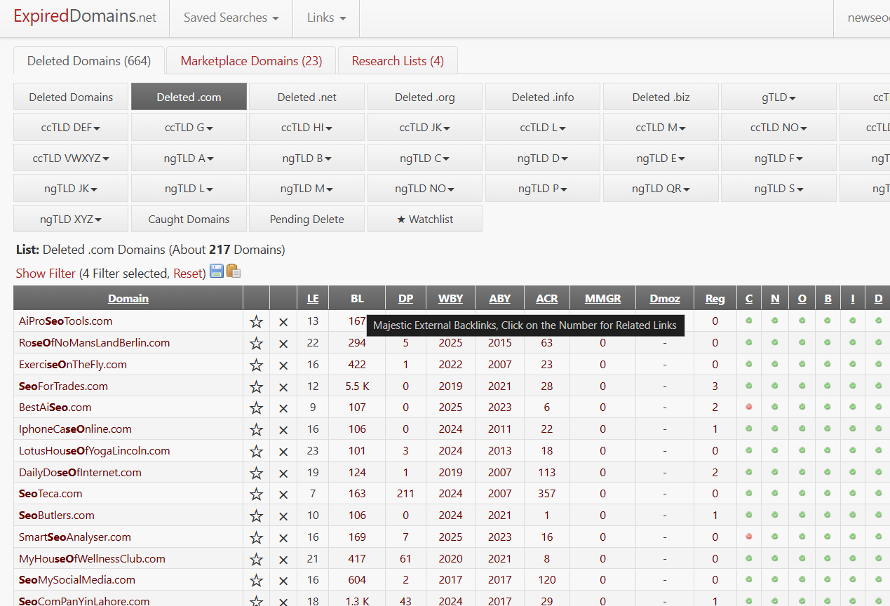 find expired domains