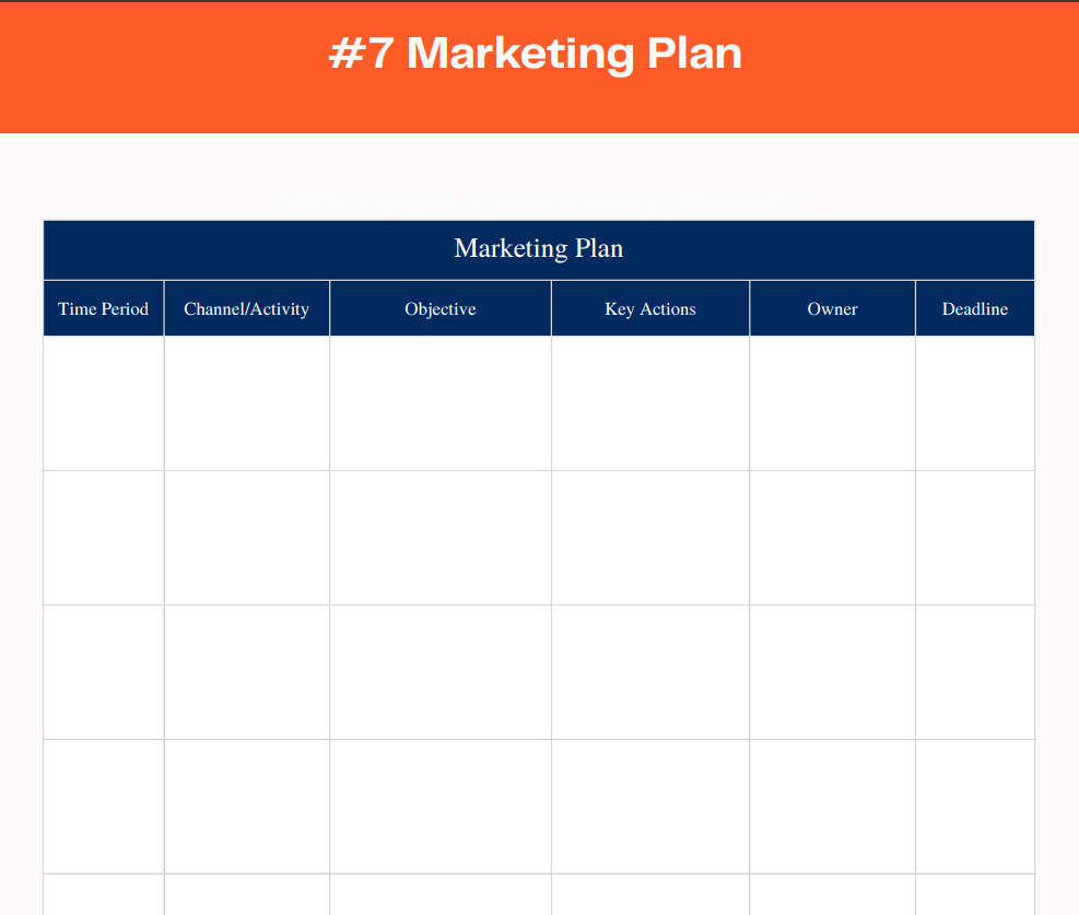 marketing plan