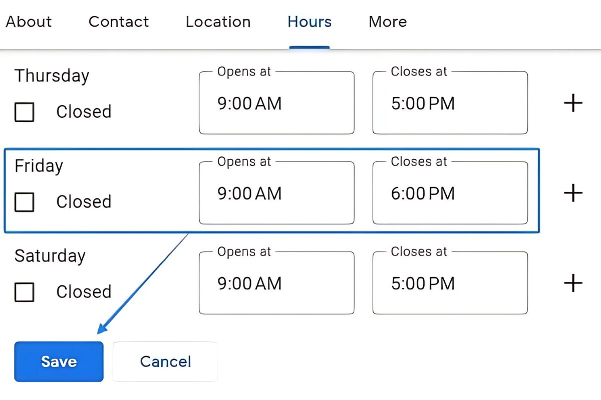 Adding Special Holiday Hours
