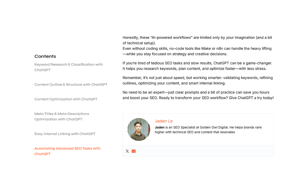 Showcase Experience, Expertise & Trust (E-E-A-T)