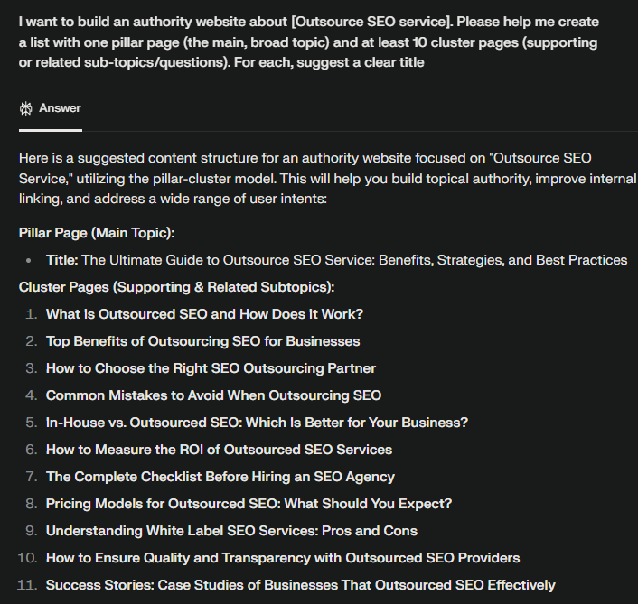 Build Pillar & Cluster Pages for SEO