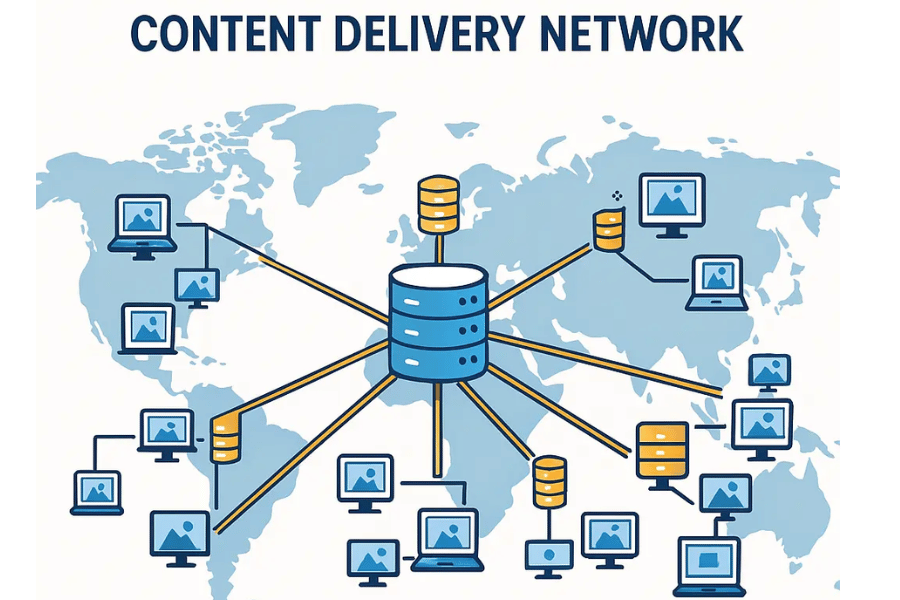 A CDN speeds up global content delivery