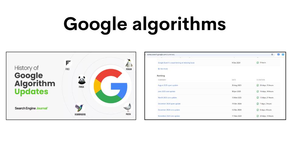Google algorithms