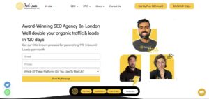 The homepage of Pearl Lemon, an award-winning, one of the top SEO companies in the uk.