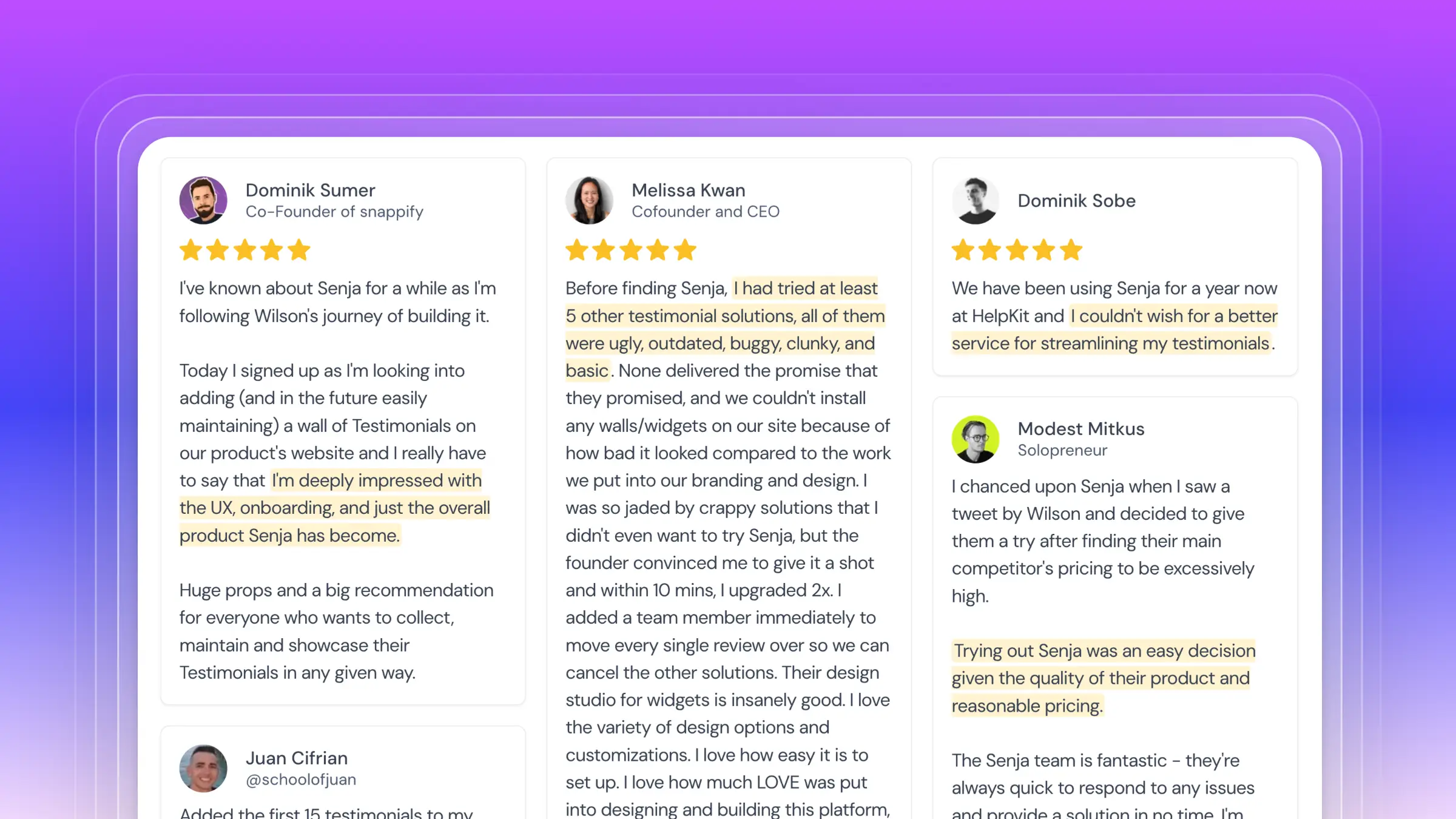 Show Off Your Reviews and Testimonials
