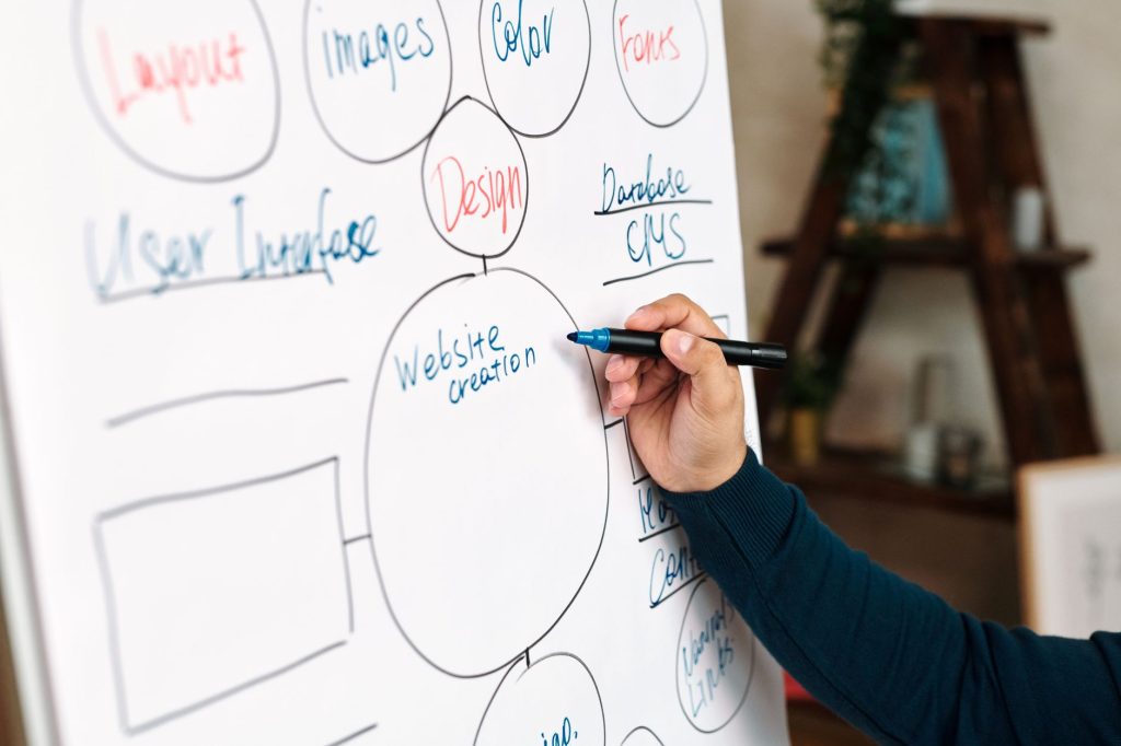 A professional analyzing landing page conversion paths on a laptop screen