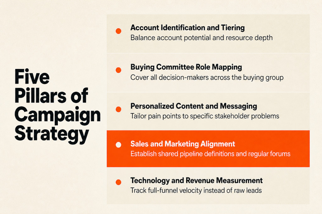 Core pillars required for formulating an account-based marketing campaign strategy