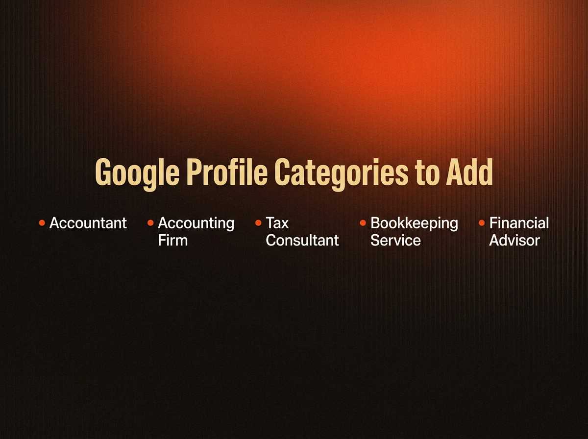 Fully Optimize Your Google Business Profile: Select a main category and secondary categories
