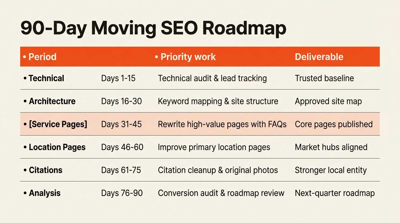 Your 90-day Action Plan for Moving Company Local SEO