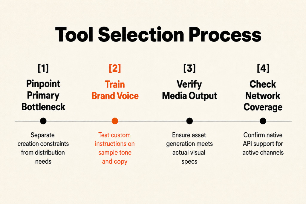 Step-by-step strategic framework for selecting AI social media tools