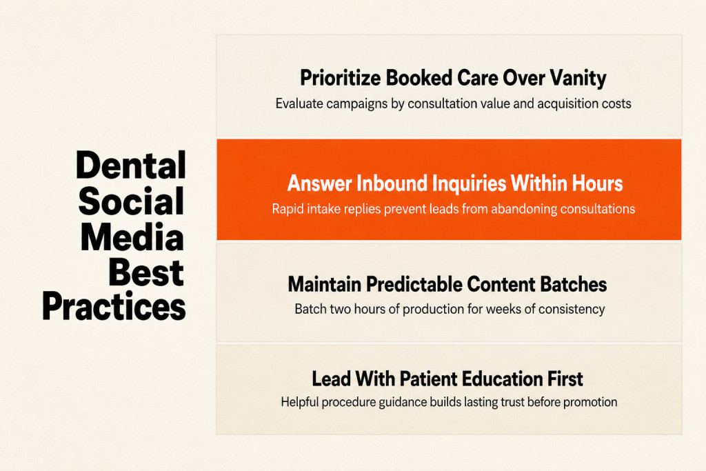 Core operational practices for dental social media to avoid marketing pitfalls