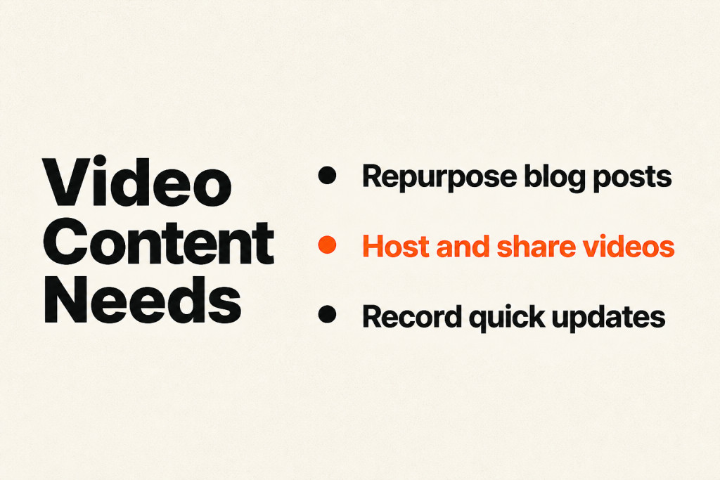 A content team records and shares video assets
