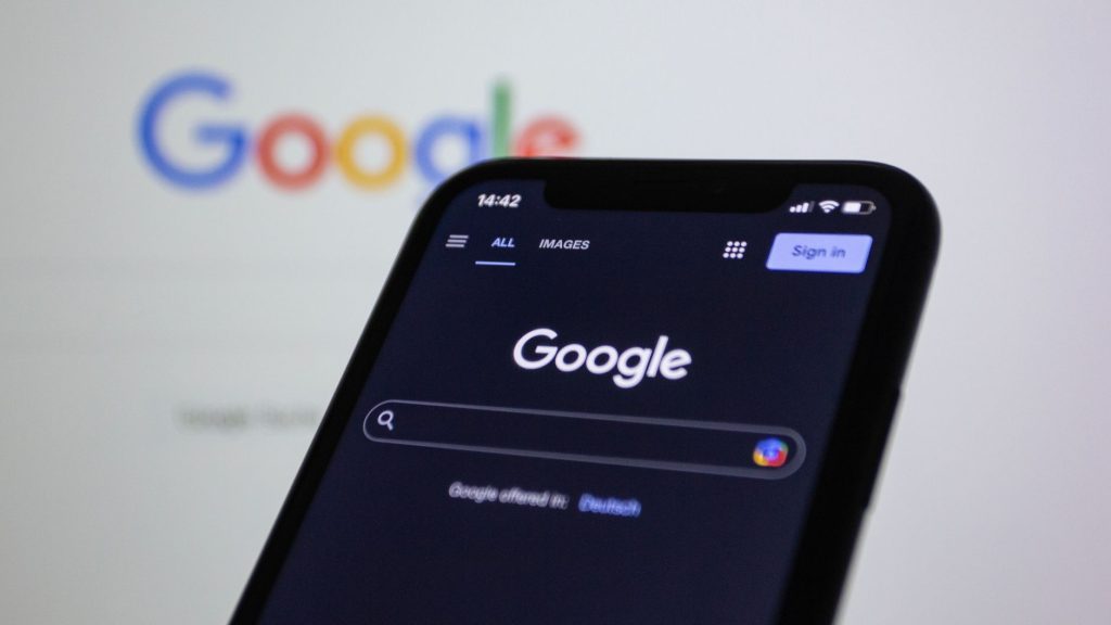 A smartphone displaying a mobile search results page.