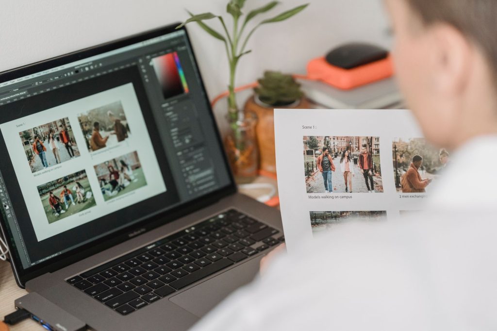 A creator reviewing a customer photo before it is used.