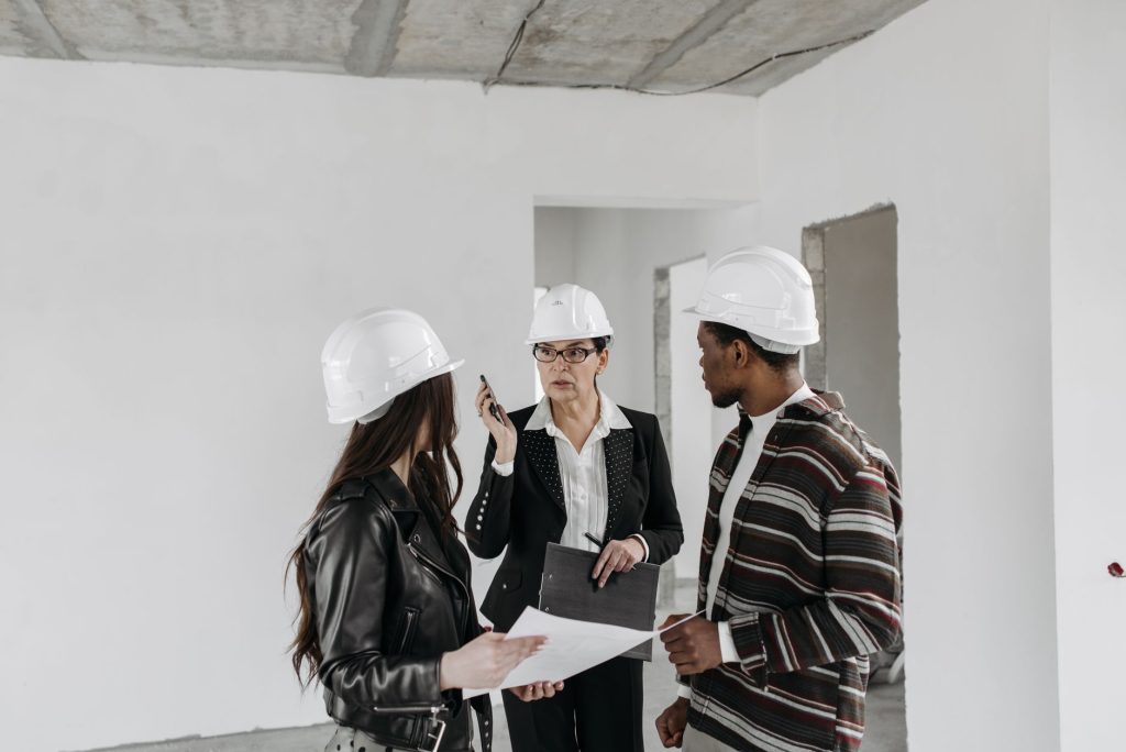 A commercial developer discussing project needs with a contractor