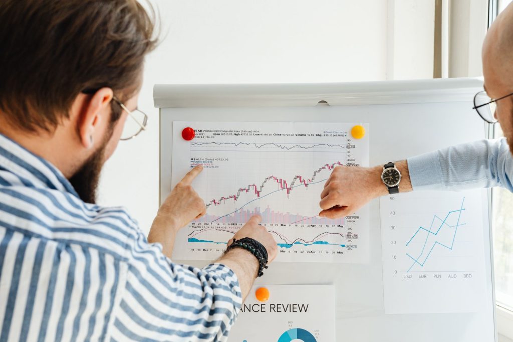 Nonprofit team reviewing performance results to guide future content