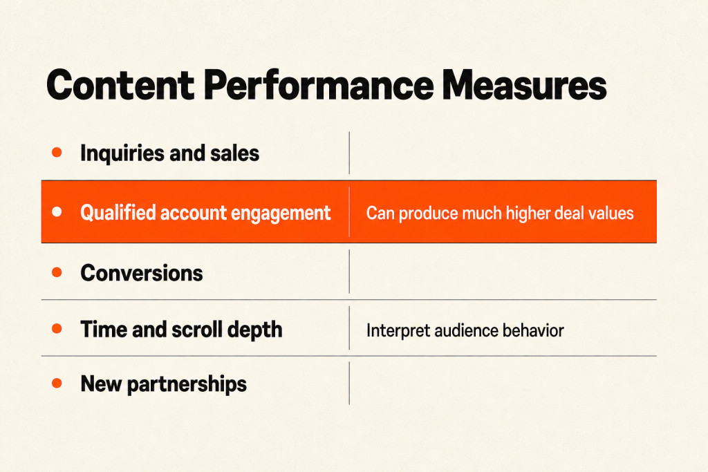 Performance measures distinguish commercial outcomes from audience behavior