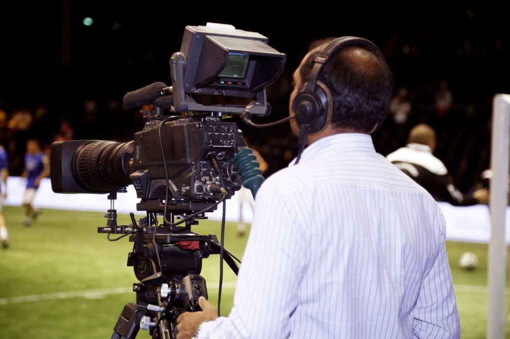 Social media team sharing live sports updates